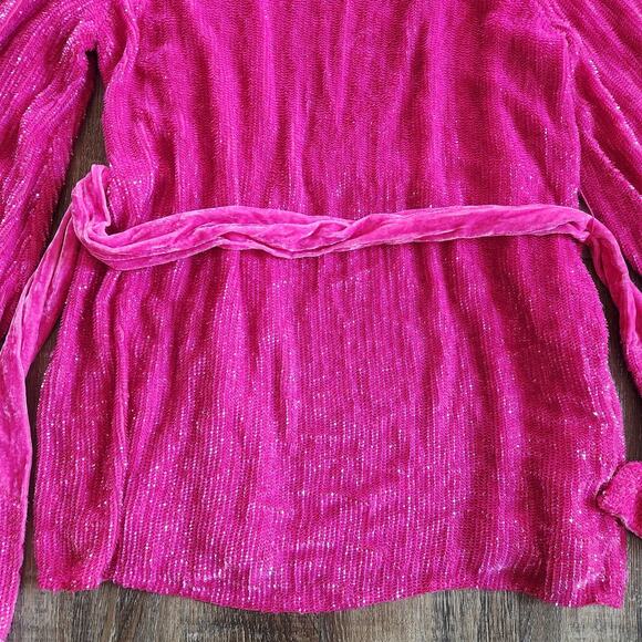 Retrofete Gabrielle Robe Dress in Hot Pink Sequins Size XS NWT - Picture 9 of 12